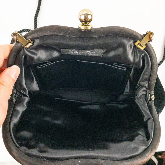 Liz Claiborne Vintage Y2K Black Velvet Purse Bag Womens One Size - Picture 13 of 15